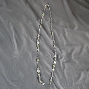 Elegant Silver and Green Necklace